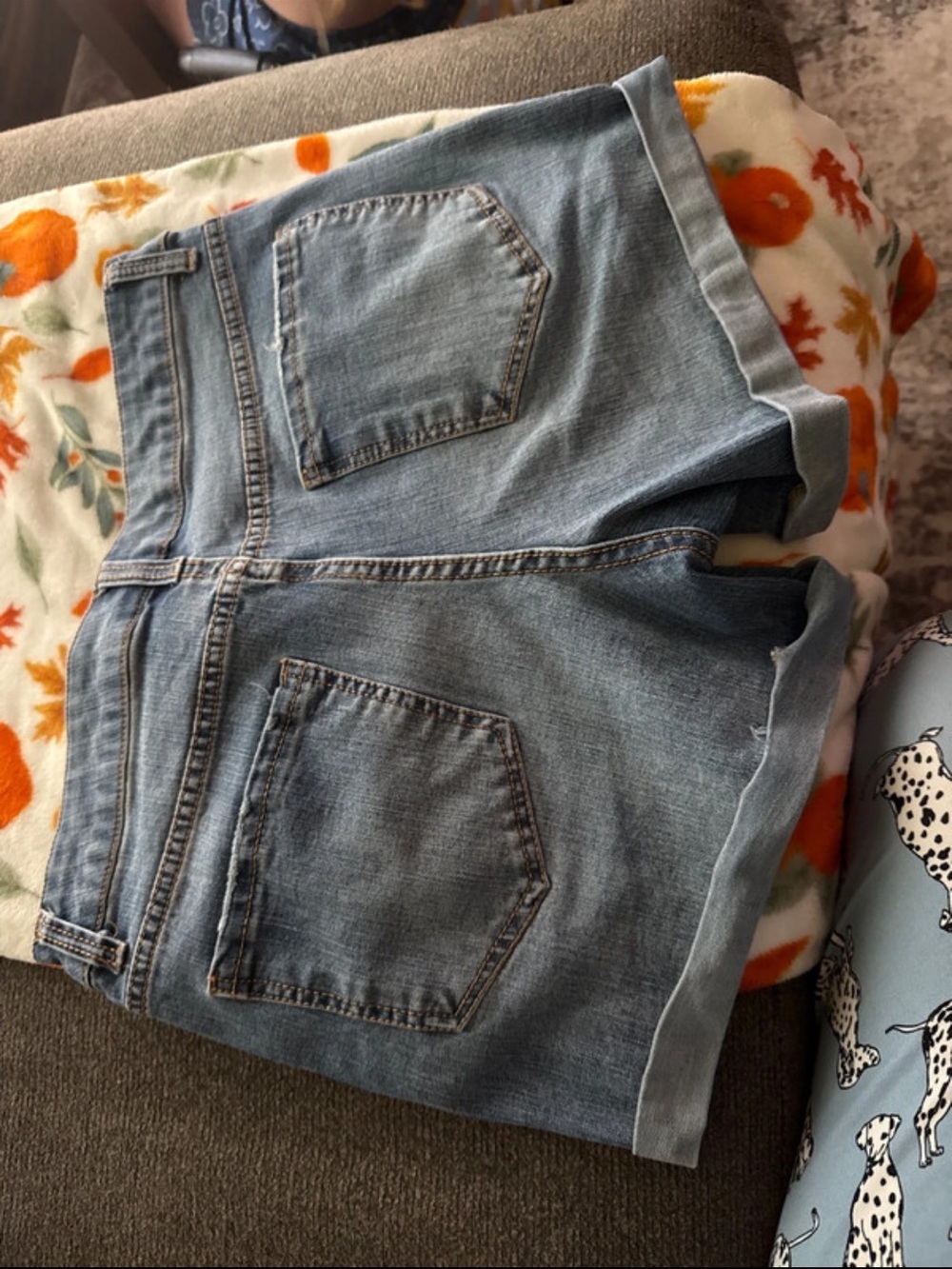 Time and Tru Light Blue Rolled Hem Denim Shorts